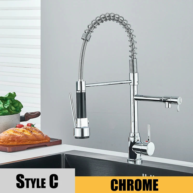 Black Kitchen Sink Faucet Pull Down