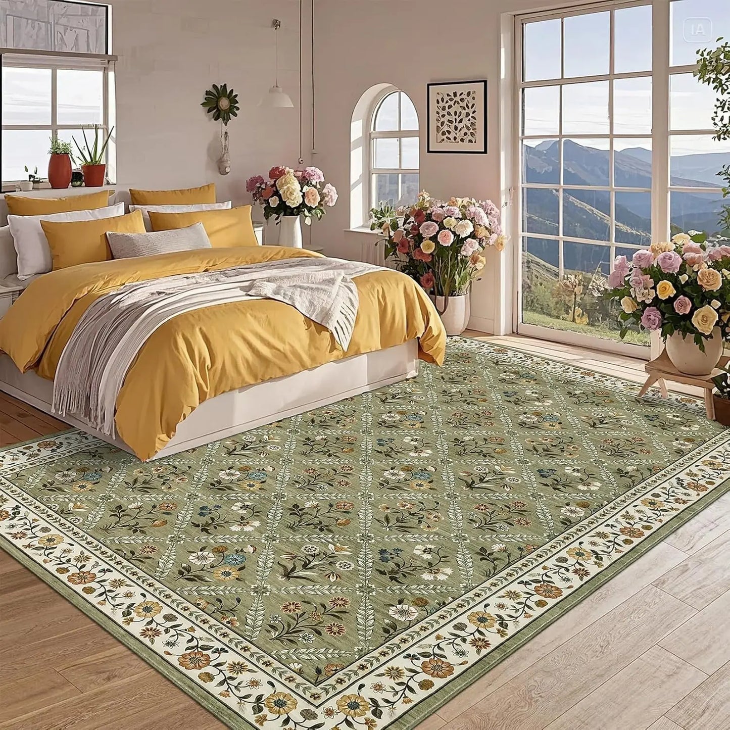 Soft Low-Pile Vintage Floor Rug