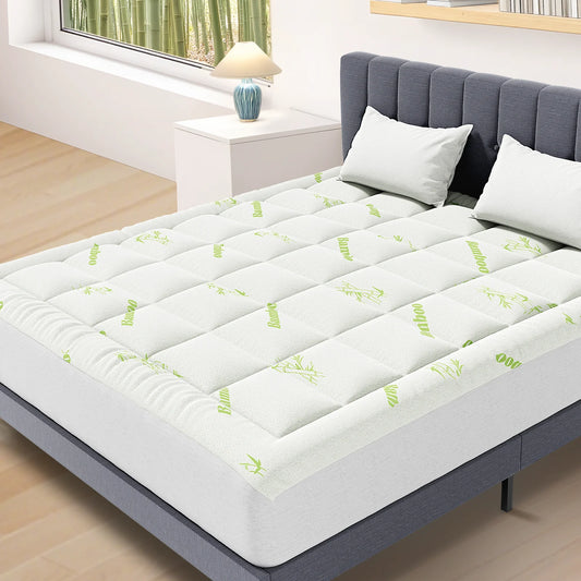 Bamboo Fiber Mattress Topper with Deep Pocket