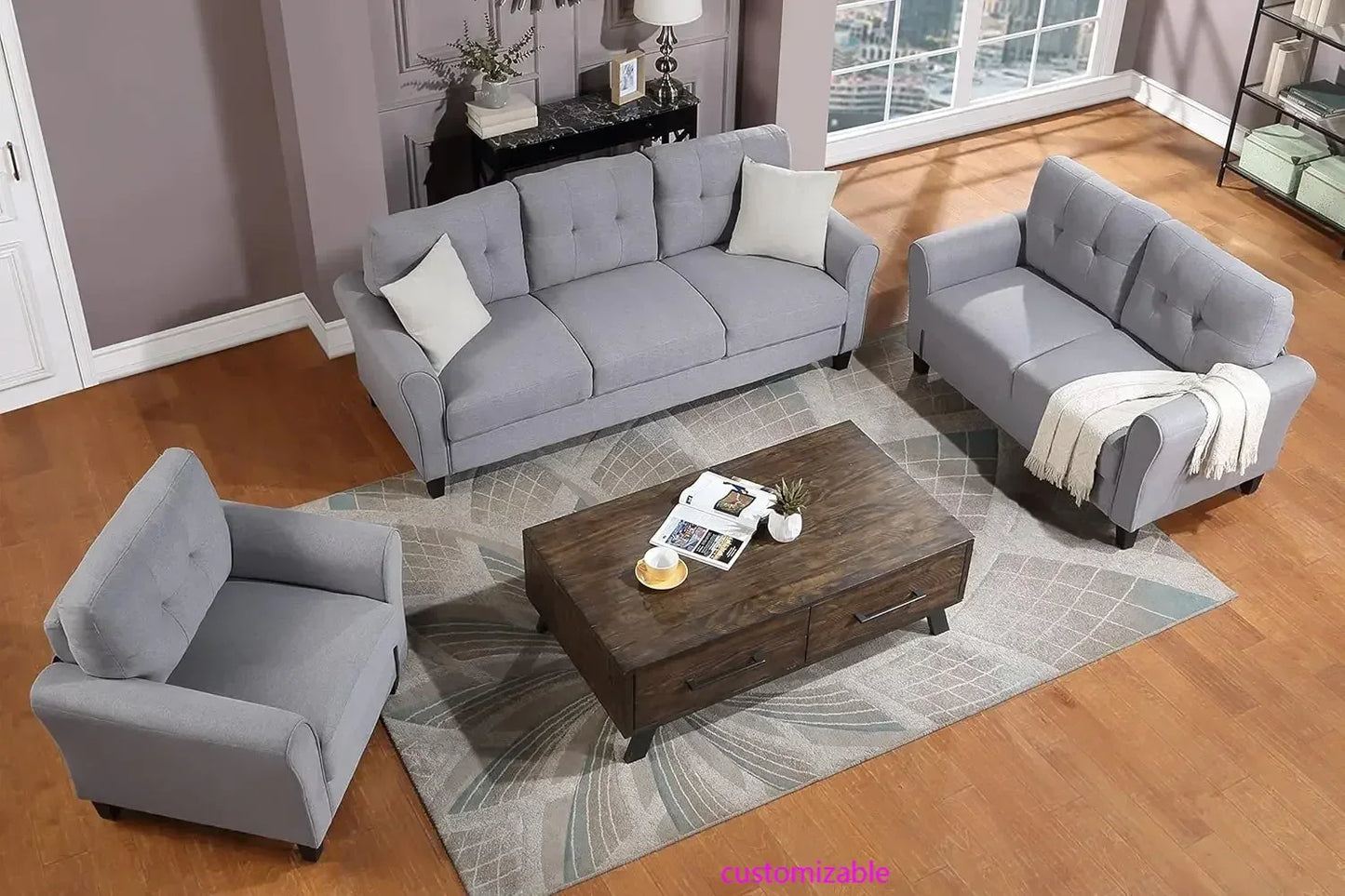 3-Piece Living Room Sofa Set