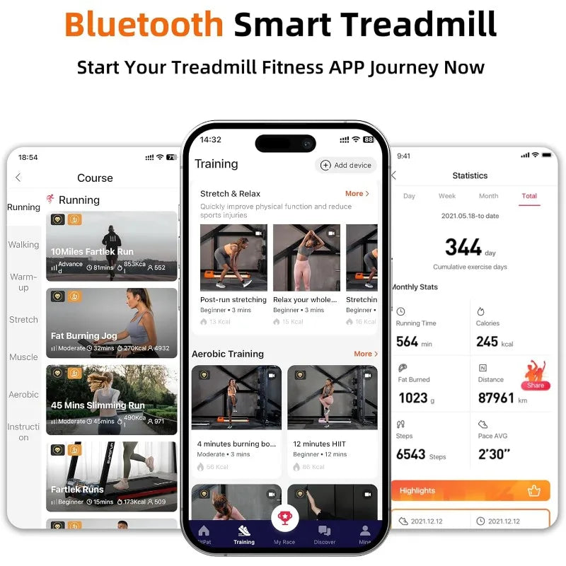 DeerRun Upgrade Walking Pad With APP And Remote Control