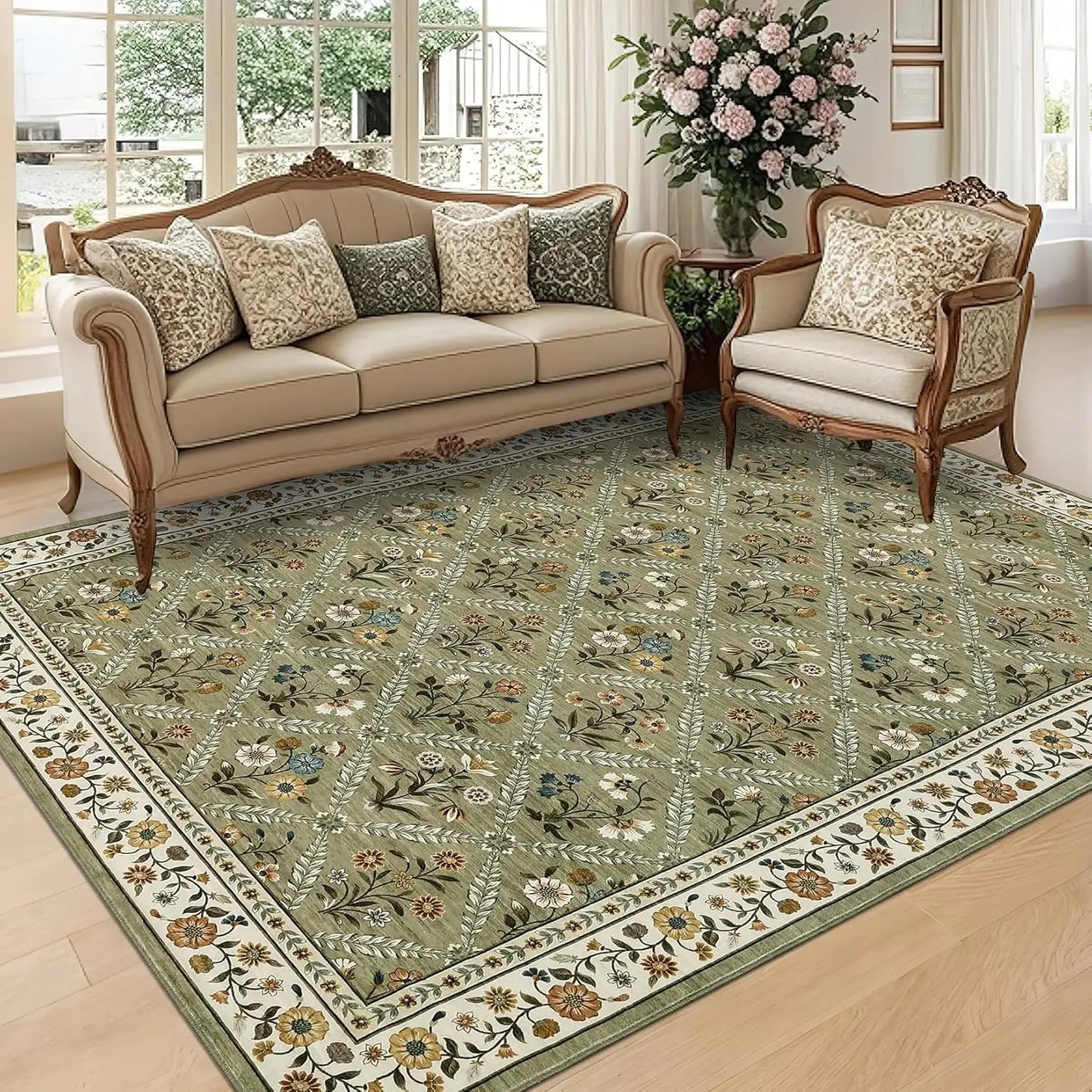 Soft Low-Pile Vintage Floor Rug
