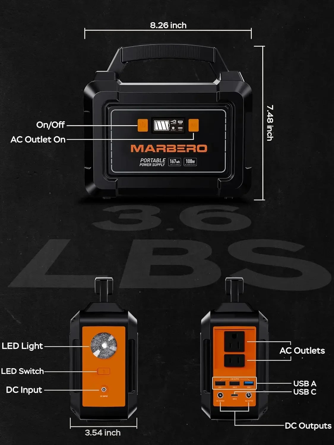 Portable Power Station 200W Peak Solar Generator