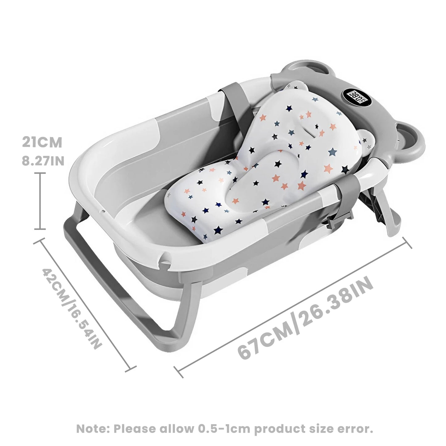 Baby Bathtub With Thermometer &1-Soft Floating Cushion