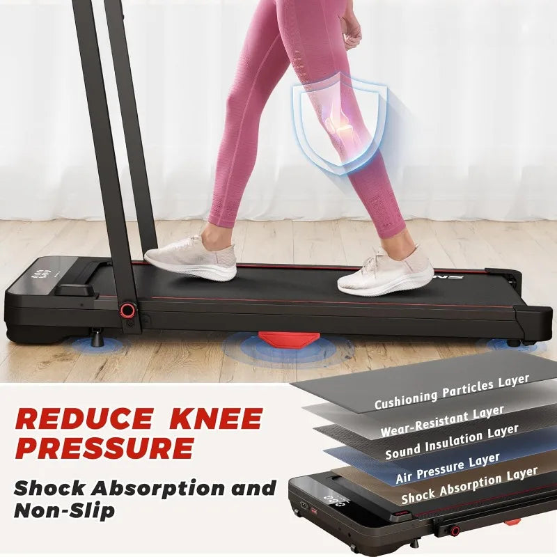 2-in-1 Treadmill, Walking Pad With Remote Control LED Display