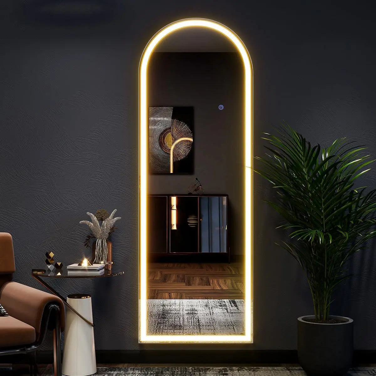 Arched Full Length Mirror WAith LED