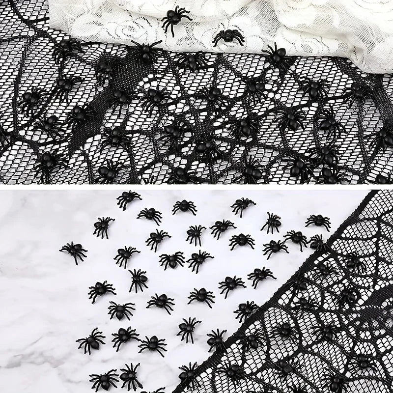 100/50pcs Realistic Plastic Mini Black Spiders