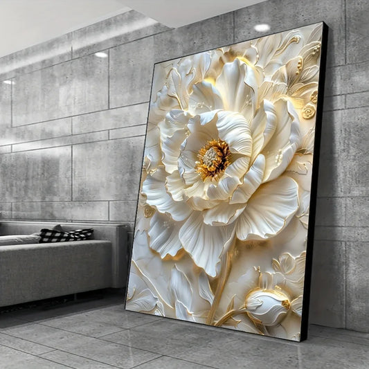 Frameless White Floral Wall Decorations