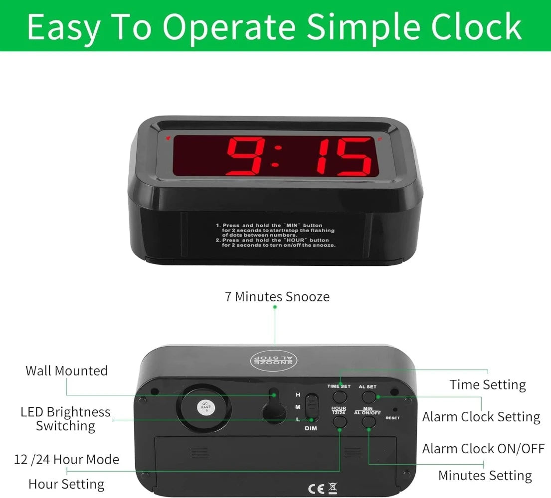 Battery Operated Small Wall LED Digital Clock