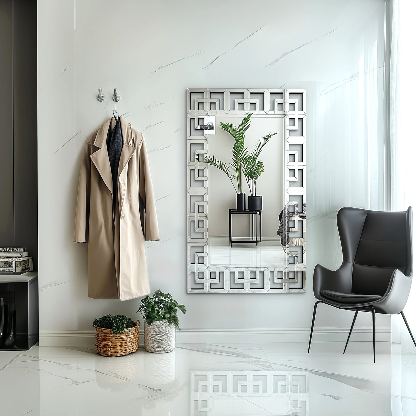 Rectangle Silver Venetian Art Mirror