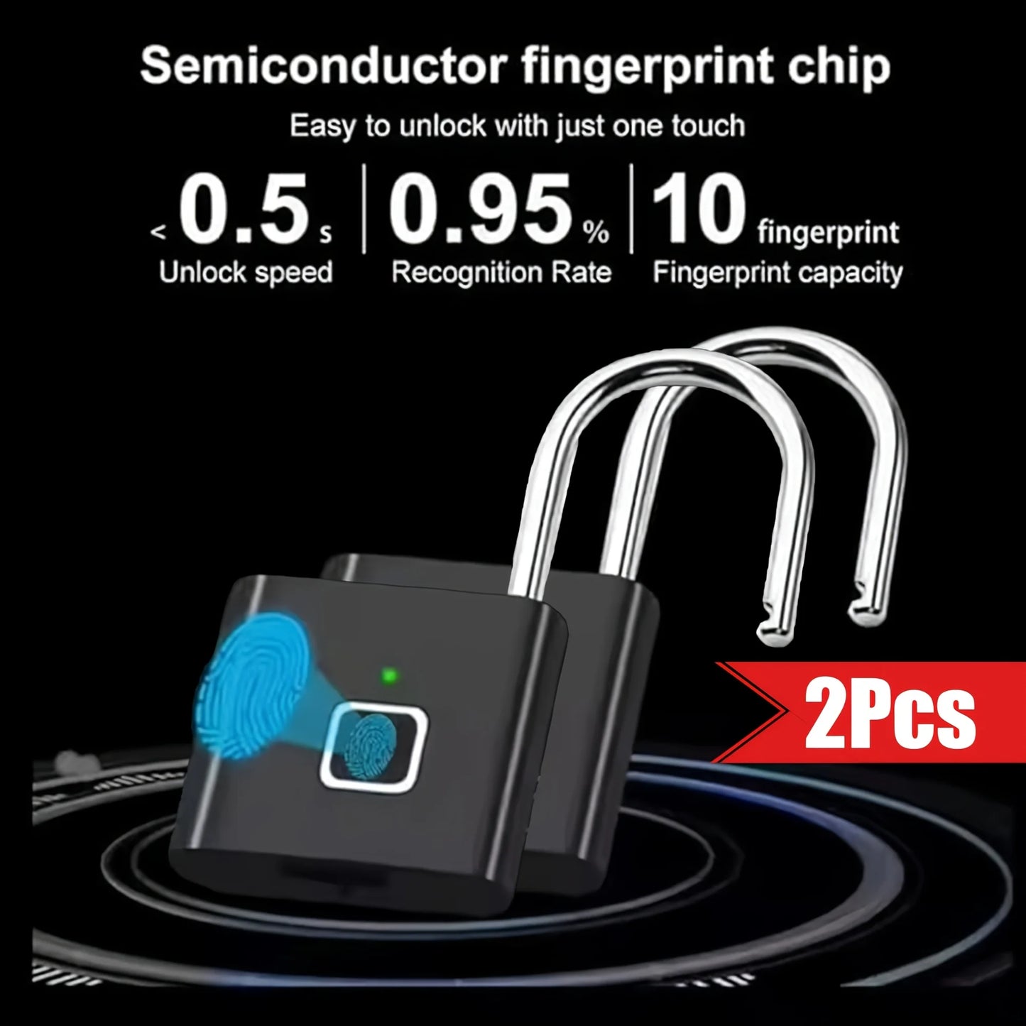 Mini Smart Fingerprint Padlock, Anti-Theft Protection
