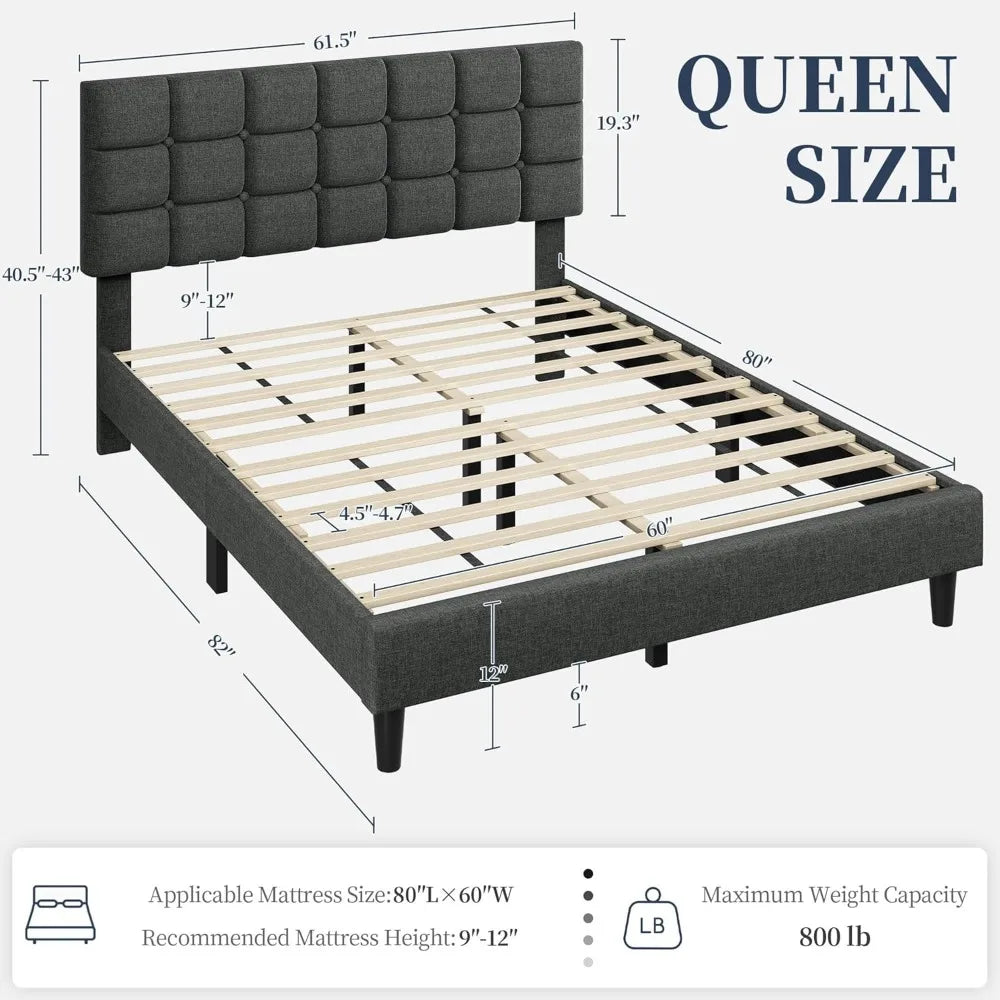 Upholstered Queen Bed Frame