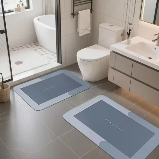 Super absorbent diatomaceous earth bath mat