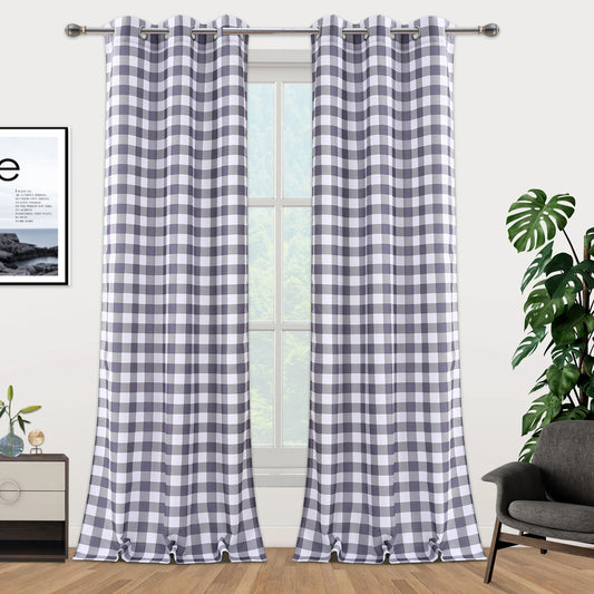 2pcs Buffalo Plaid Curtains