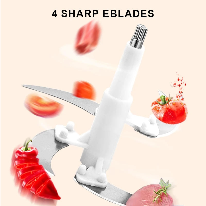 Electric Vegetable Chopper With 2 Bowls