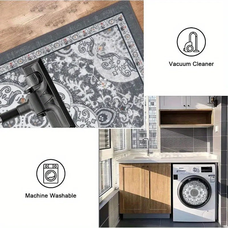 3 pcs Bohemian style kitchen carpets Non-slip