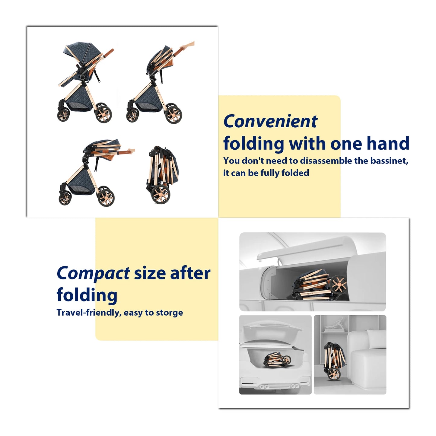 Multifunctional High Landscape 4-IN-1 Stroller
