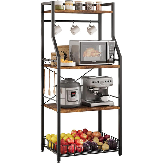 4-Tier Kitchen Baker's Rack With Microwave Stand