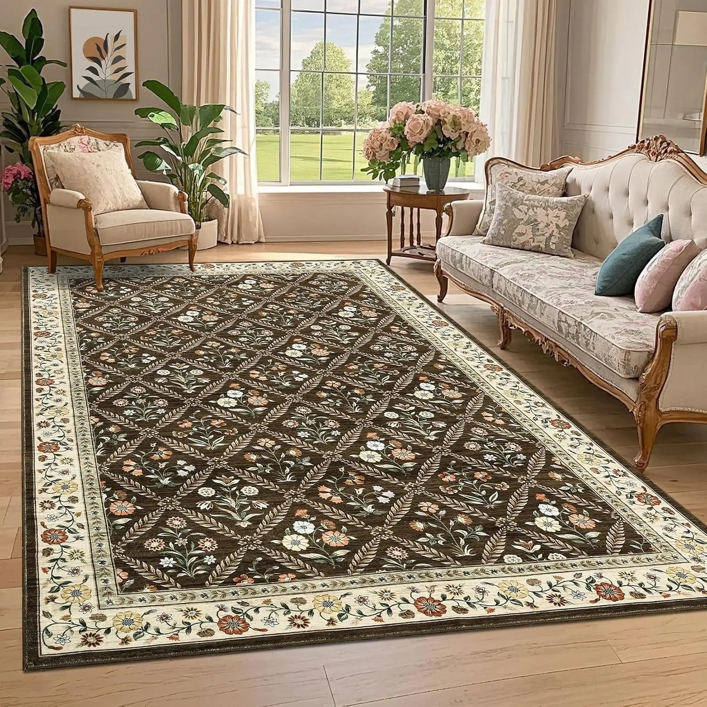Soft Low-Pile Vintage Floor Rug