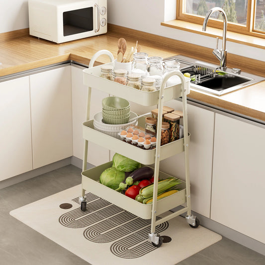 3-Tier Metal Storage Kitchen Cart