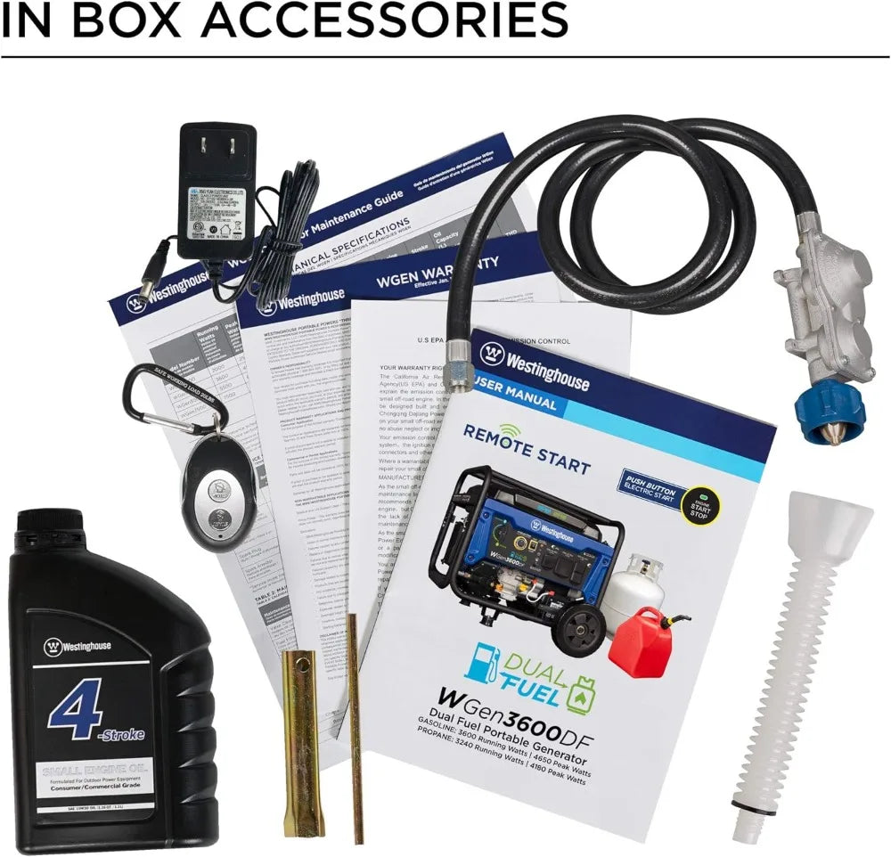 4650W Dual Fuel Portable Generator With Remote Start