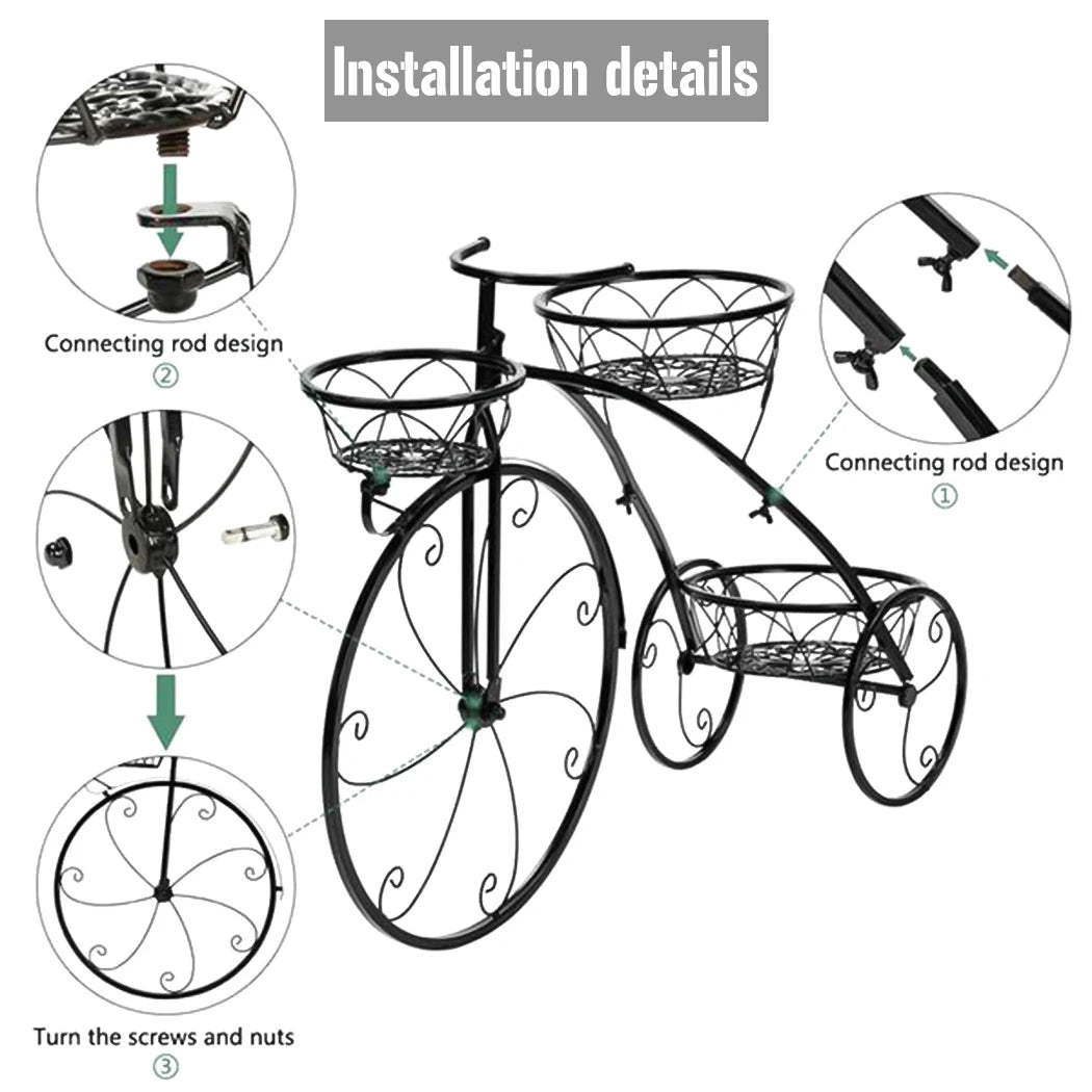 3-Tier Bicycle Plant Stand Decor