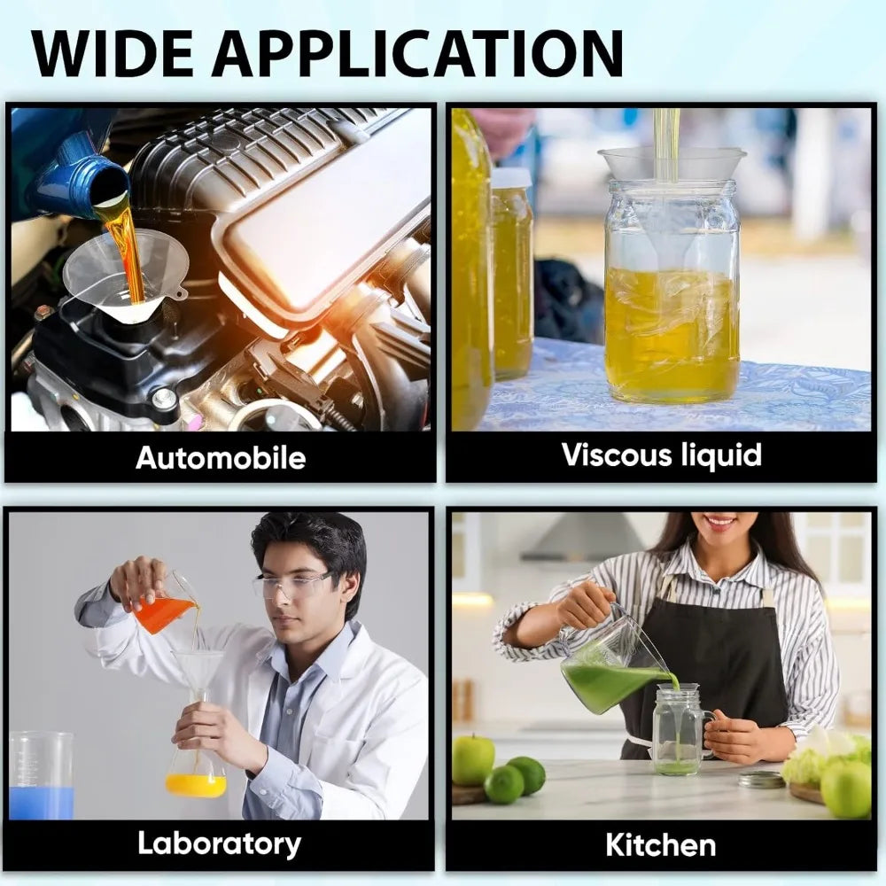 Durable, Non-Toxic, Food-Grade Plastic Funnel Set