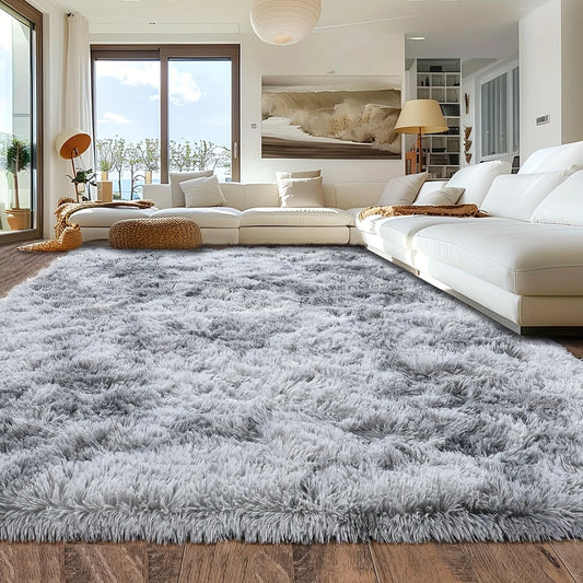 Fluffy Tie-Dyed Gray Home Decoration Carpet