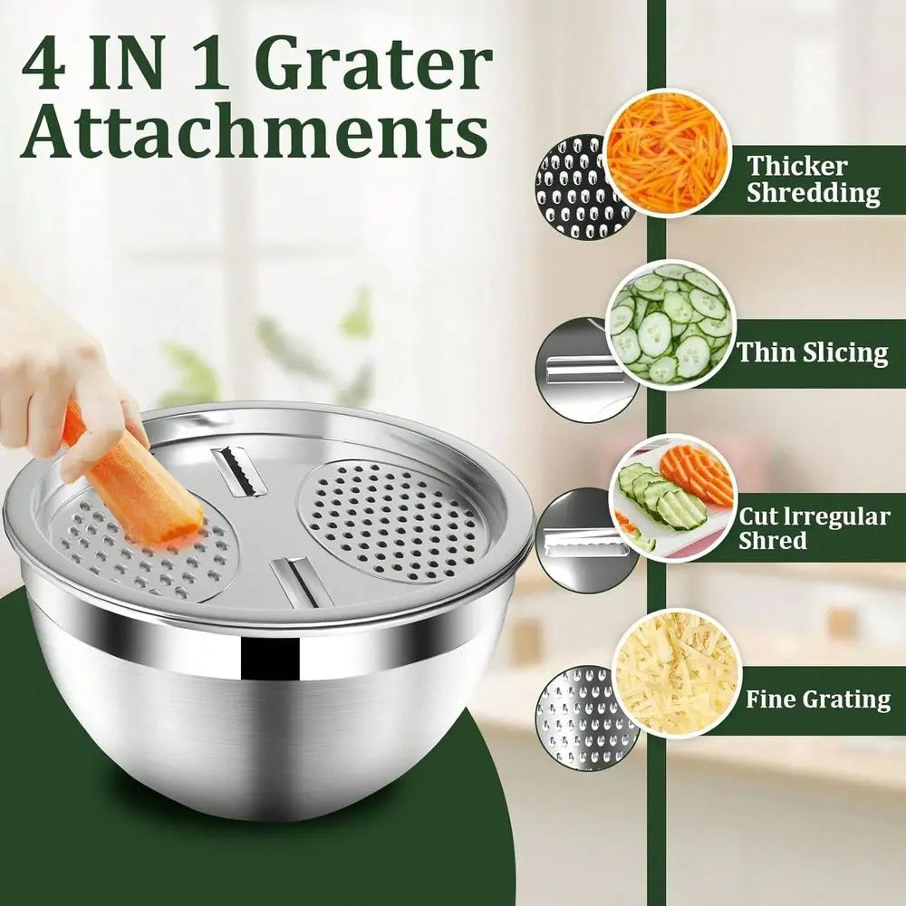16-Piece Stainless Steel Mixing Bowls With Lids Set