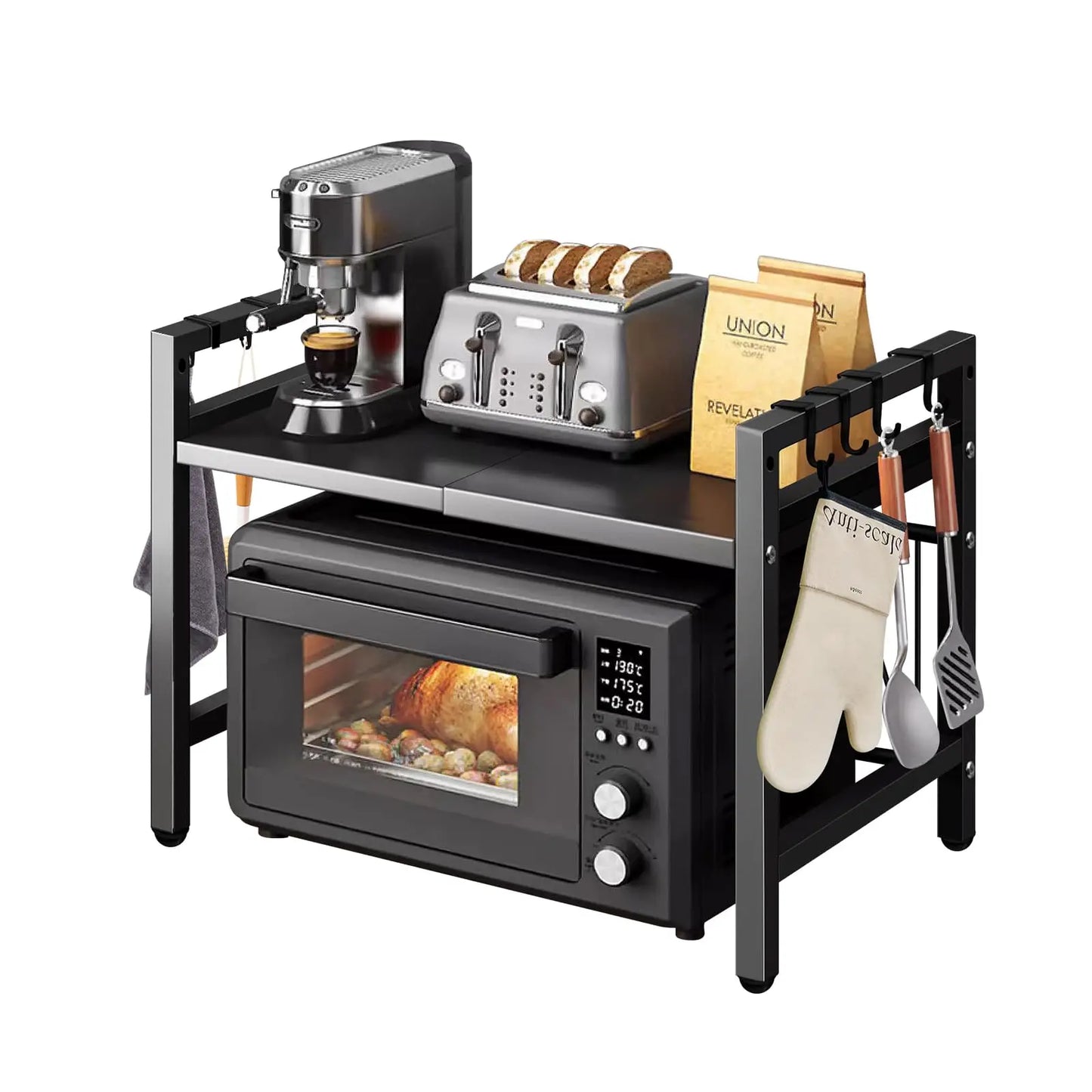 1pc Expandable Microwave Countertop Organizer