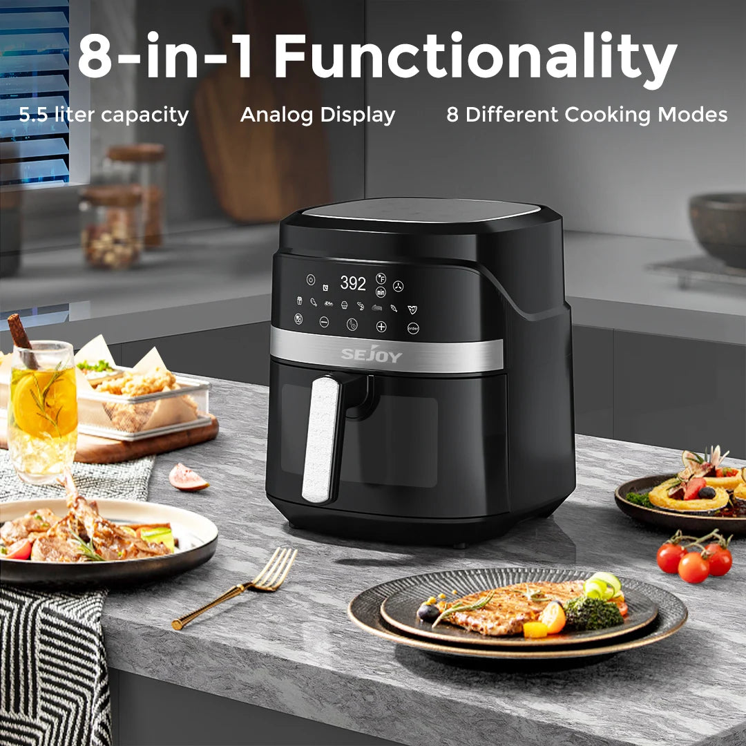 Air fryer 8-in-1,6L Electric Hot fryer Oven Oilless Meals