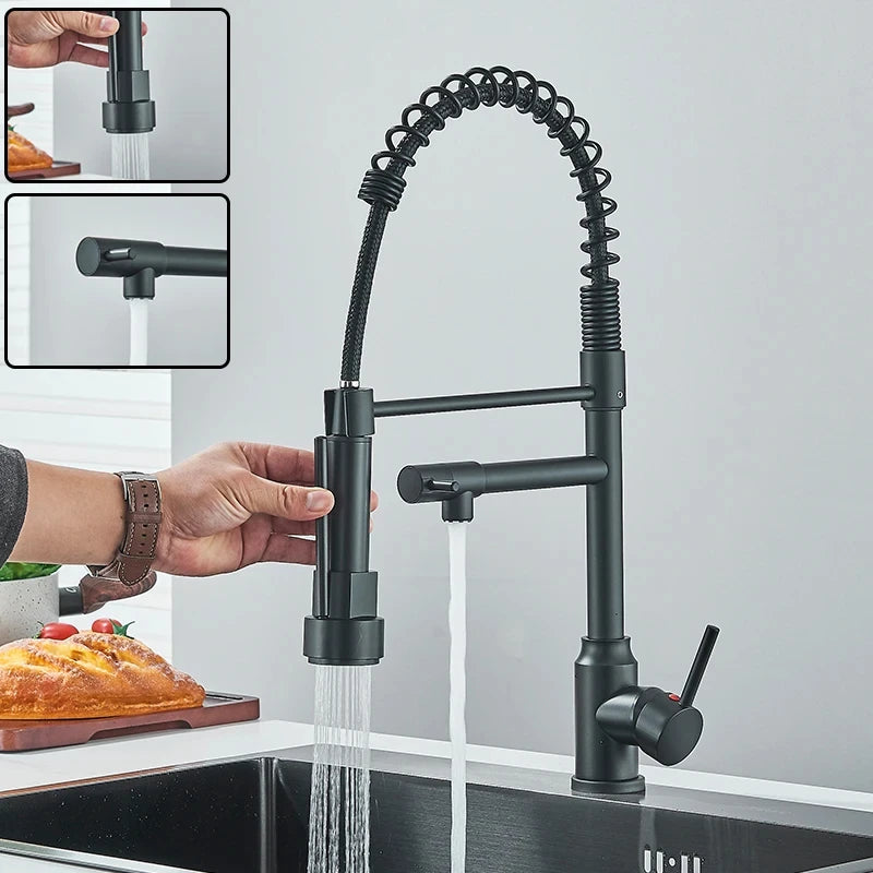 Black Kitchen Sink Faucet Pull Down