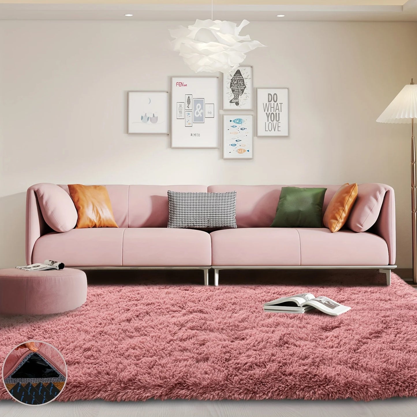 Bean Paste Color Fluffy Plush Carpet