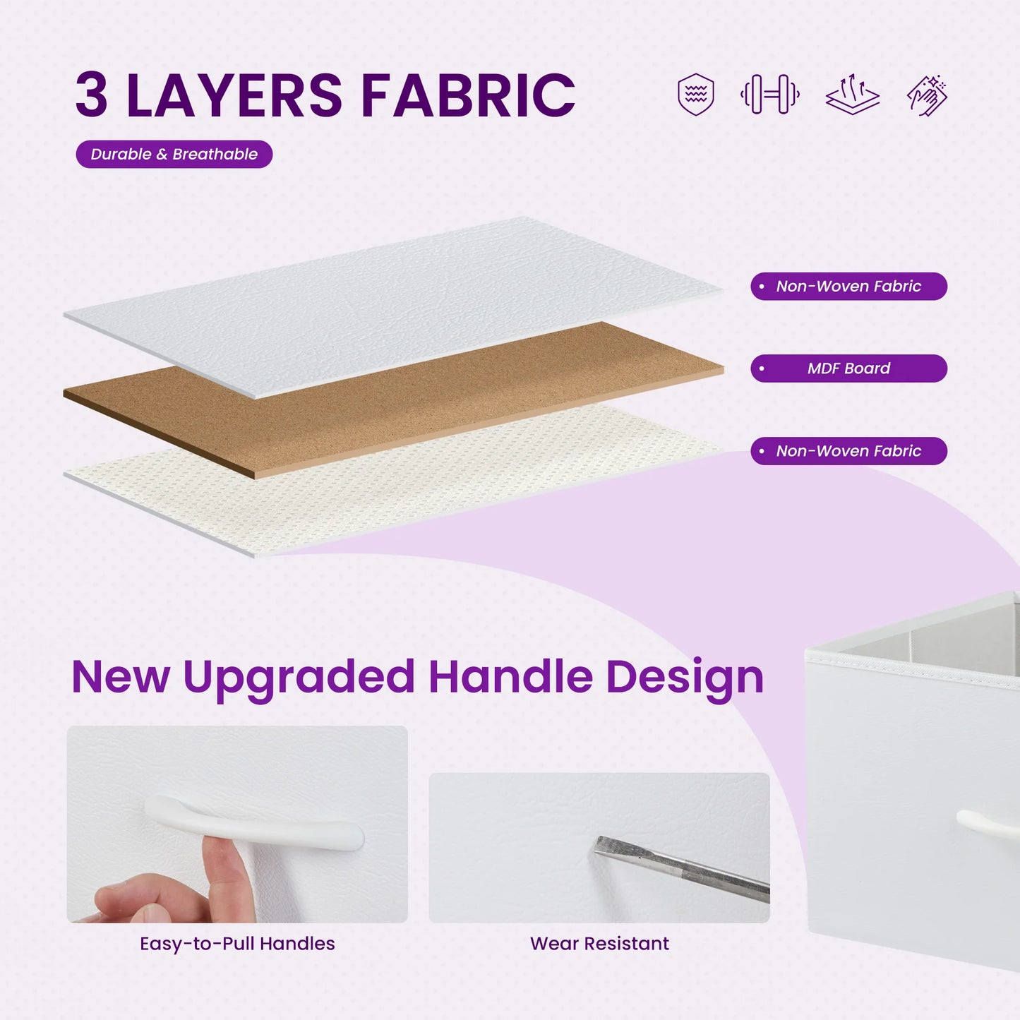 Children's Bedroom Wardrobe With 8 Fabric Drawers