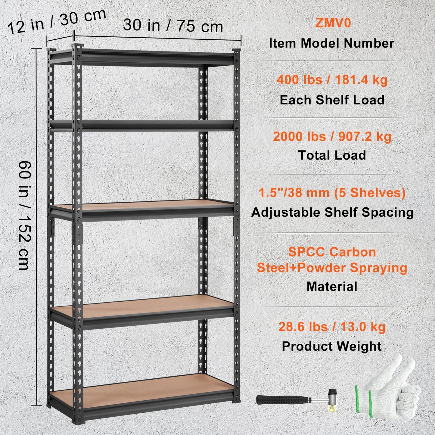 Heavy Duty 5 Layers Standing Shelves Organizer