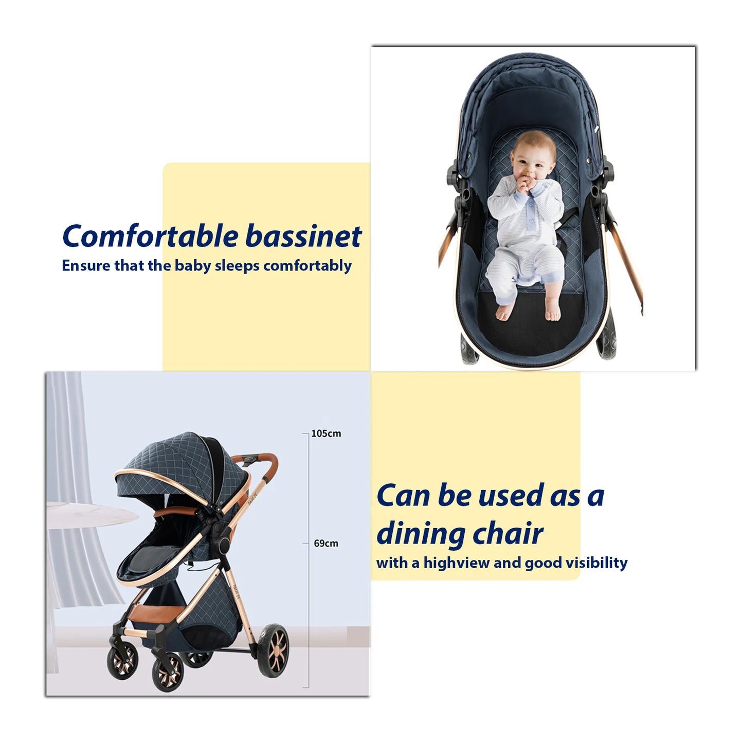 Multifunctional High Landscape 4-IN-1 Stroller