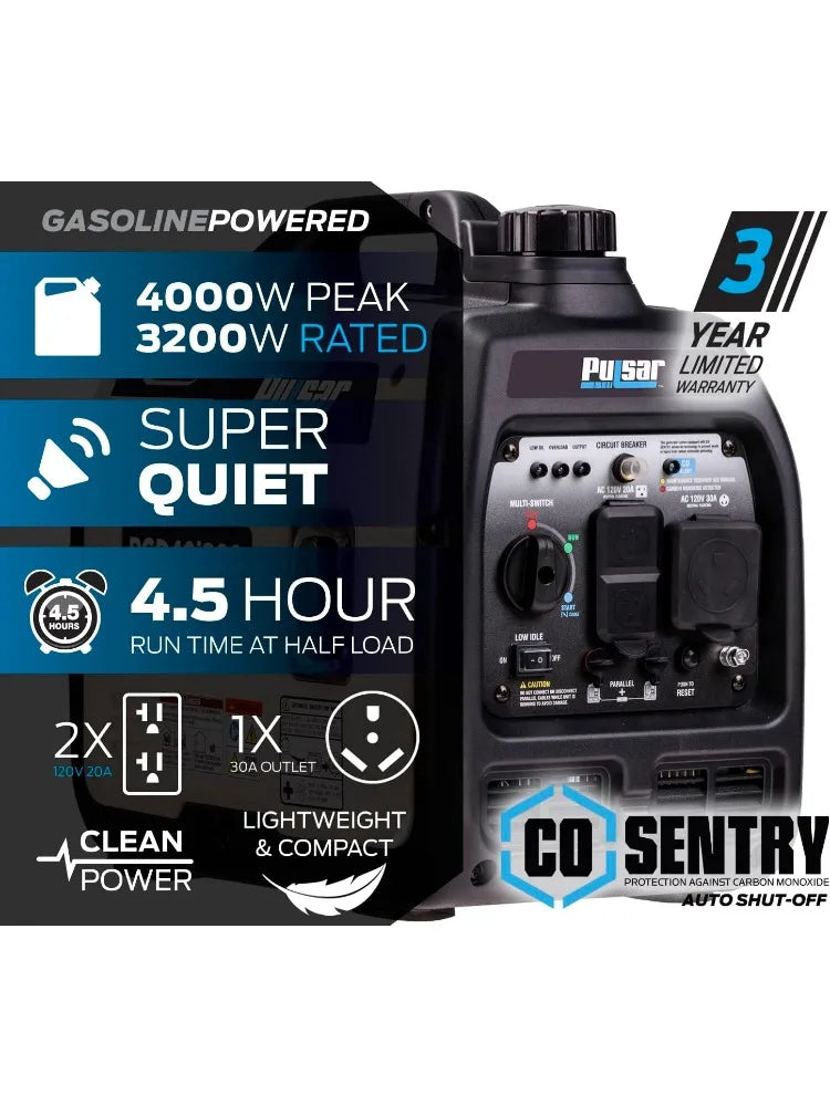 Ultra Light Quiet 4000W Portable Gas Inverter Generator