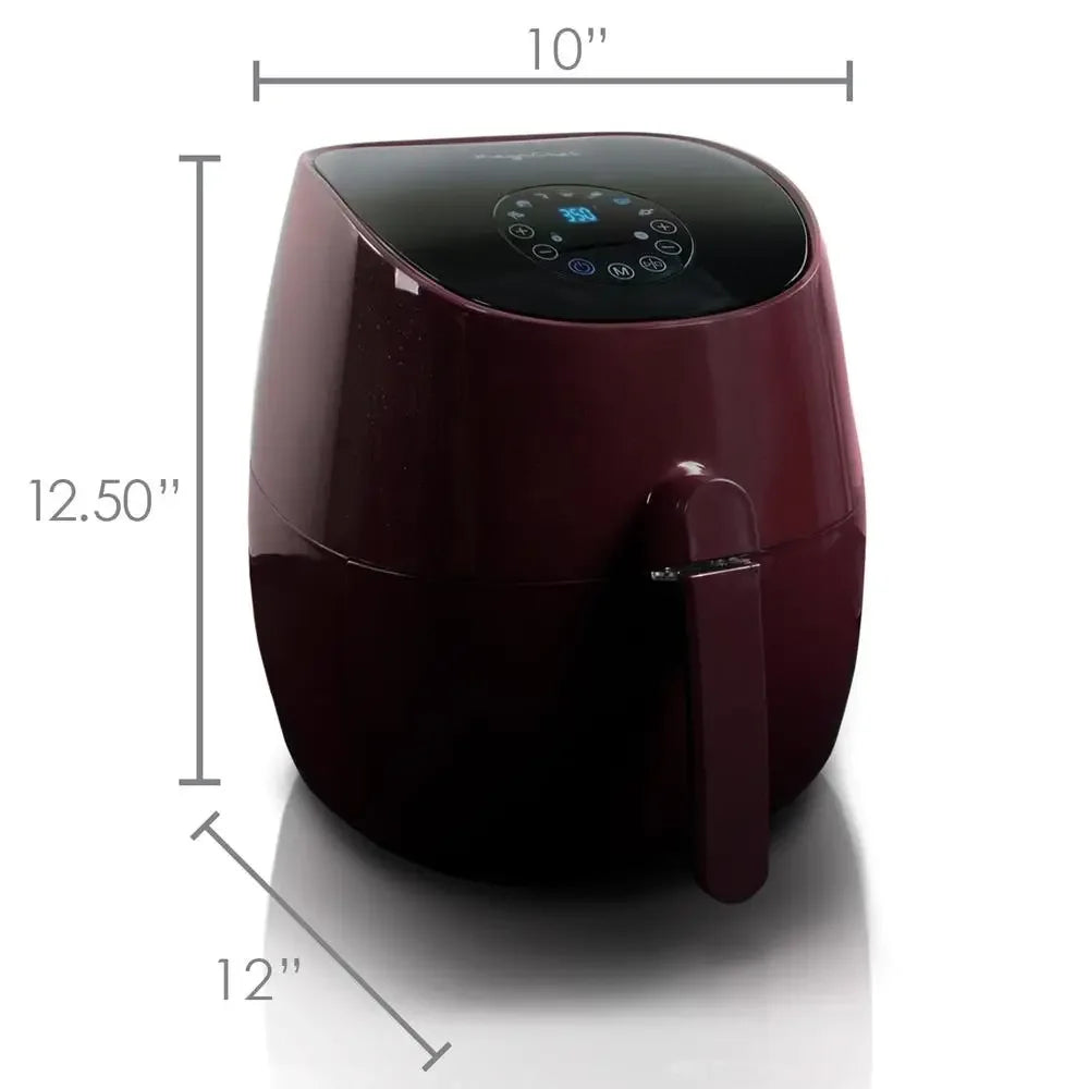 7-in-1 Airfryer Multicooker with Digital Touch Panel in Burgundy