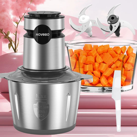 Electric Vegetable Chopper With 2 Bowls