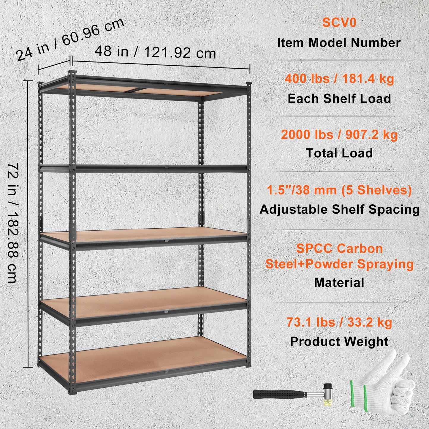 Heavy Duty 5 Layers Standing Shelves Organizer