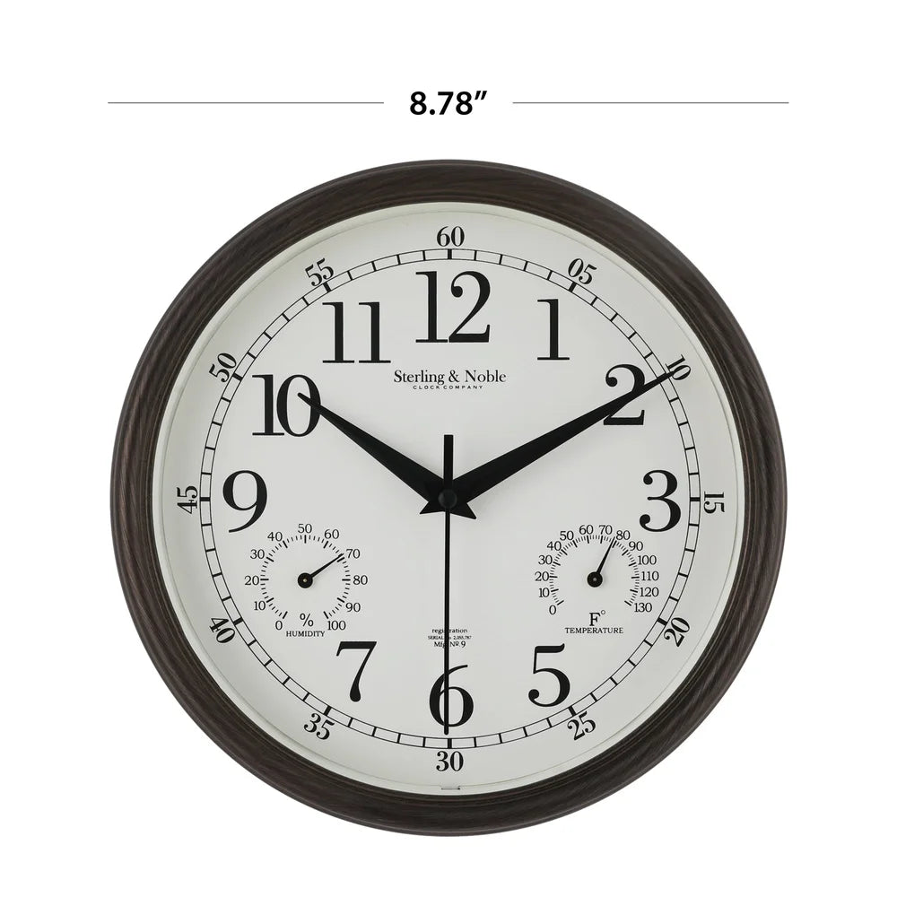 8.75-Inch Antique Bronze Wall Clock