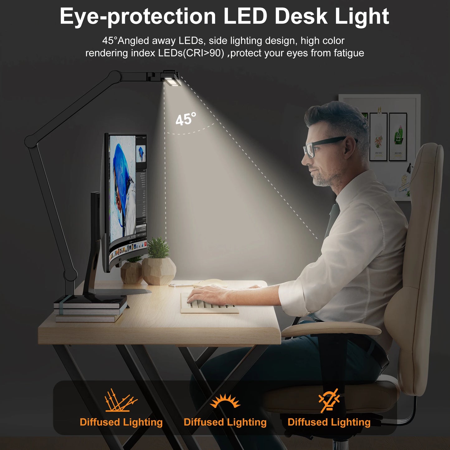 Led Desk Lamp With Clamp, Ultra Bright