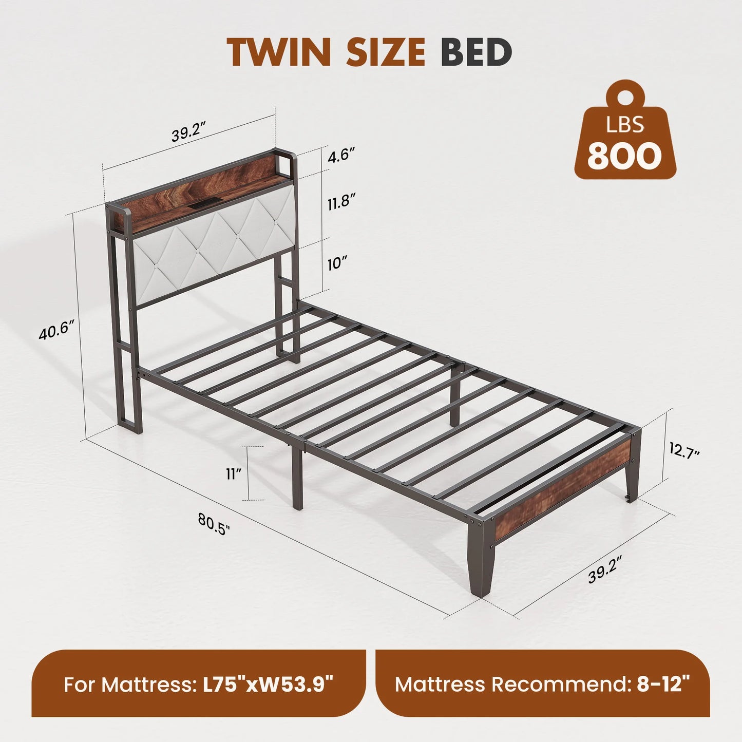 Upholstered Bed Frame with Storage