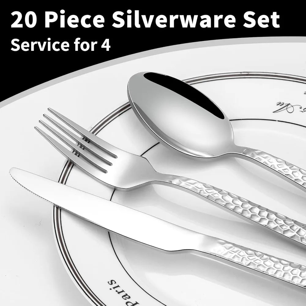 20 Piece Stainless Steel Cutlery Set for 4 People