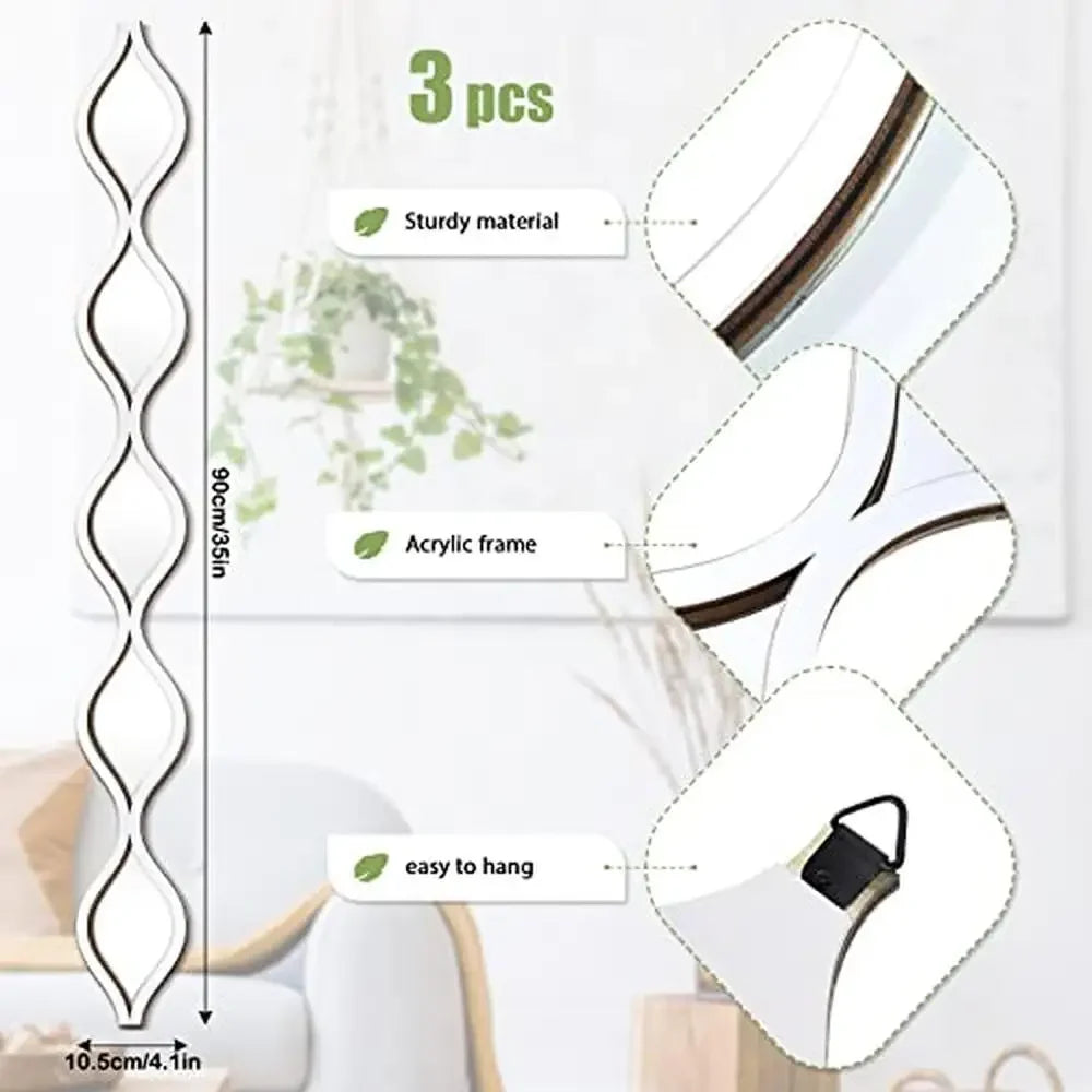 Teardrop Mirror Wall Decor 3 Pieces