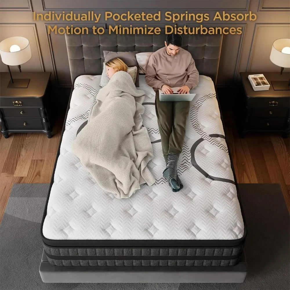 14" Hybrid Euro Top Mattress - Medium Firm