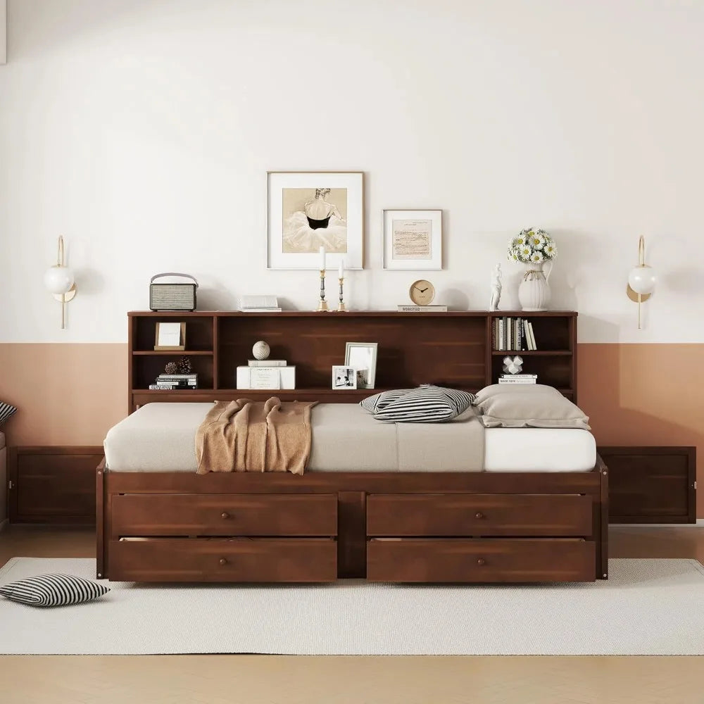 Full Size Captains Bed With 4 Drawers And 2 Cabinets