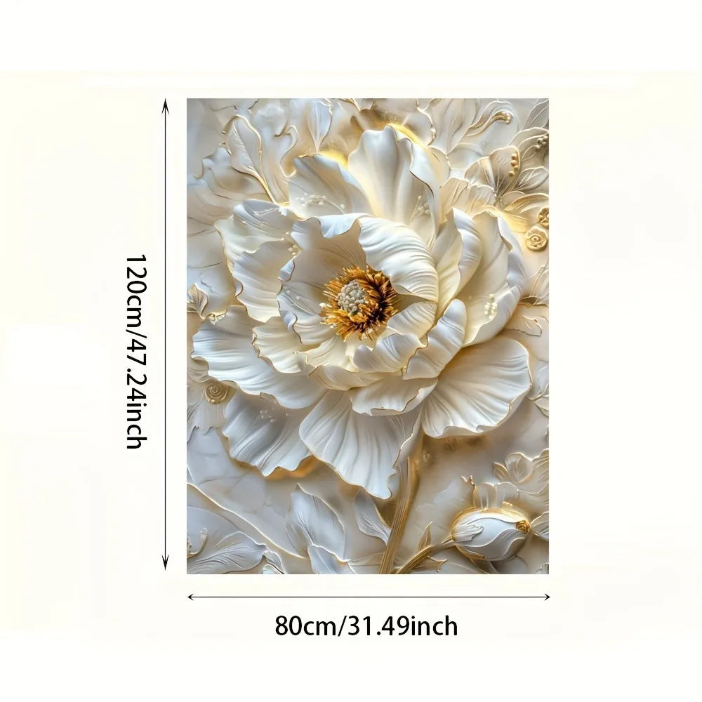 Frameless White Floral Wall Decorations