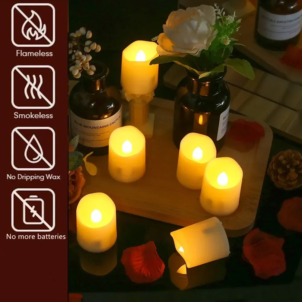 Rechargeable Flameless Votive Candles With Remote Control