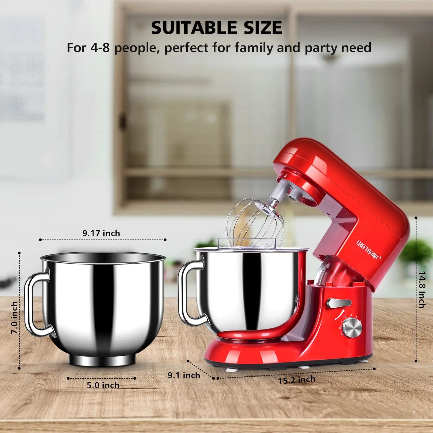 7 Qt Tilt-Head Electric Household Stand Mixer
